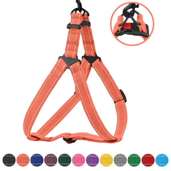 Шлея для Собак Barksi Сotton Стандарт Рефлекторна бавовняна Брезент Помаранчева