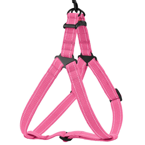 Шлея для Собак Barksi Сotton Стандарт Рефлекторна бавовняна Брезент Рожева