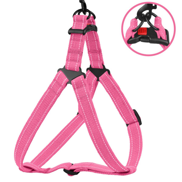 Шлея для Собак Barksi Сotton Стандарт Рефлекторна бавовняна Брезент Рожева