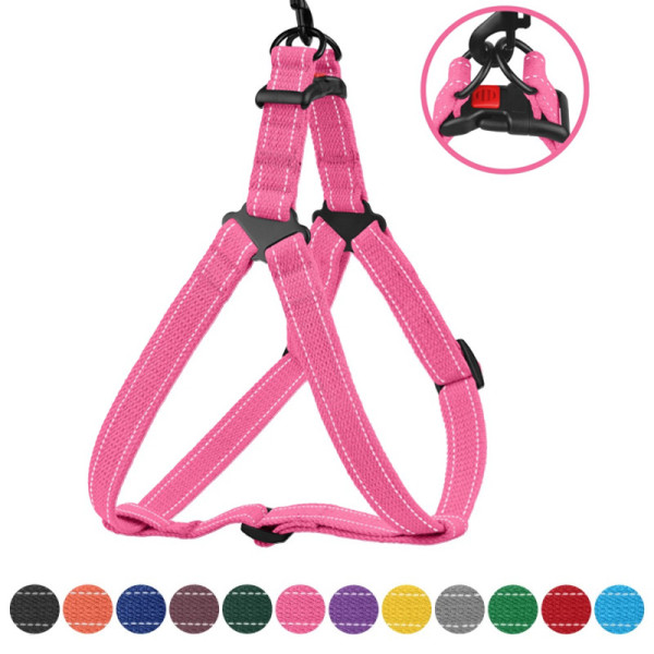 Шлея для Собак Barksi Сotton Стандарт Рефлекторна бавовняна Брезент Рожева