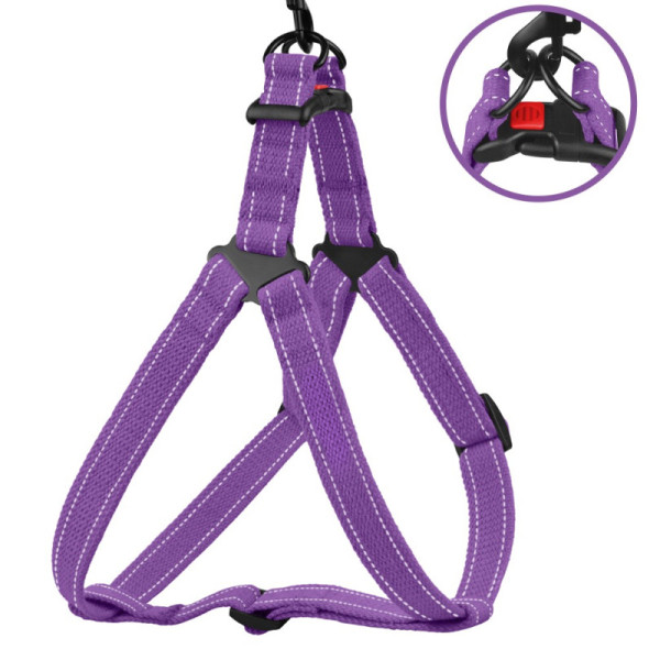 Шлея для Собак Barksi Сotton Стандарт Рефлекторна бавовняна Брезент Фіолетова