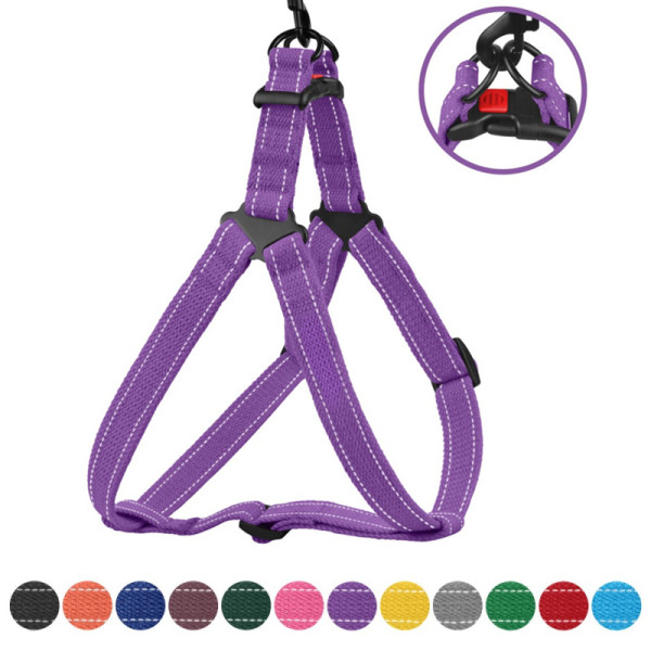 Шлея для Собак Barksi Сotton Стандарт Рефлекторна бавовняна Брезент Фіолетова