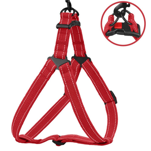 Шлея для Собак Barksi Сotton Стандарт Рефлекторна бавовняна Брезент Червона