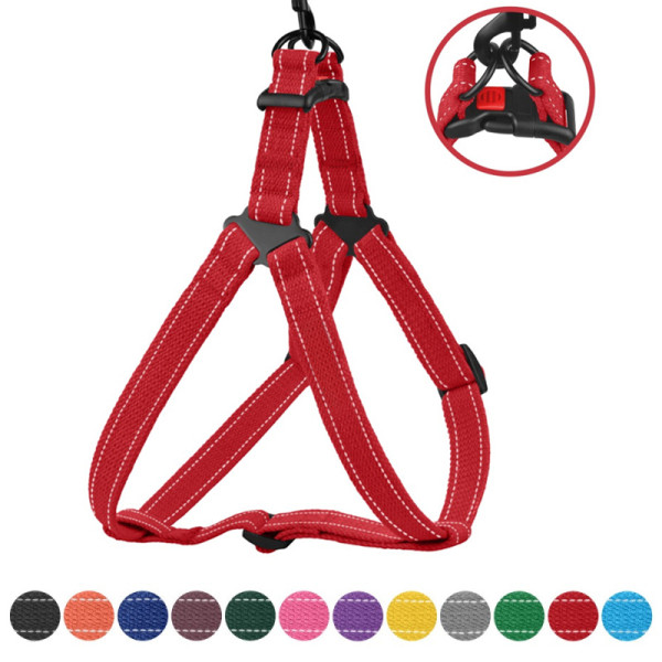 Шлея для Собак Barksi Сotton Стандарт Рефлекторна бавовняна Брезент Червона