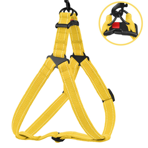 Шлея для Собак Barksi Сotton Стандарт Рефлекторна бавовняна Брезент Жовта