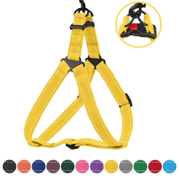 Шлея для Собак Barksi Сotton Стандарт Рефлекторна бавовняна Брезент Жовта