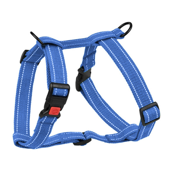 Шлея для Собак Barksi Сotton Н-подібна Рефлекторна бавовняна Брезент Лазурно-Синій