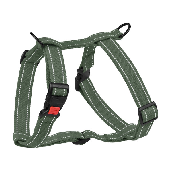 Шлея для Собак Barksi Сotton Н-подібна Рефлекторна бавовняна Брезент Хакі