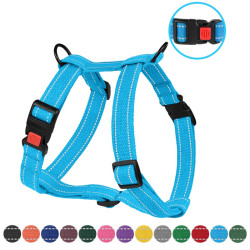 Шлея для Собак Barksi Сotton Н-подібна Рефлекторна бавовняна Брезент Блакитна