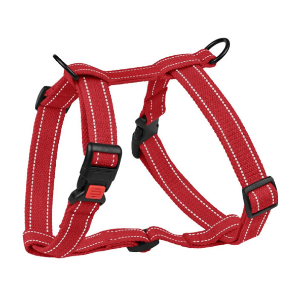 Шлея для Собак Barksi Сotton Н-подібна Рефлекторна бавовняна Брезент Червона