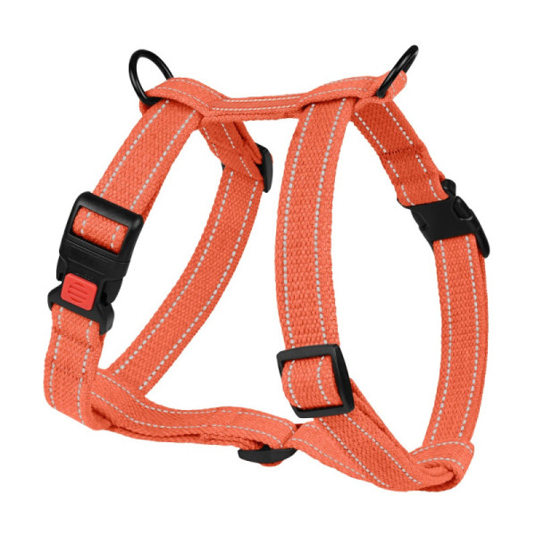 Шлея для Собак Barksi Сotton Н-подібна Рефлекторна бавовняна Брезент Помаранчева
