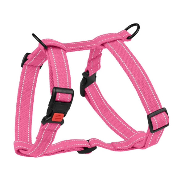 Шлея для Собак Barksi Сotton Н-подібна Рефлекторна бавовняна Брезент Рожева