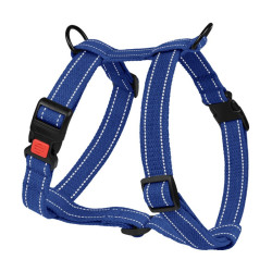 Шлея для Собак Barksi Сotton Н-подібна Рефлекторна бавовняна Брезент Синя