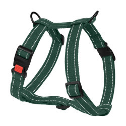 Шлея для Собак Barksi Сotton Н-подібна Рефлекторна бавовняна Брезент Зелена