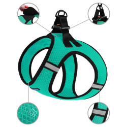 Шлея для собак Bronzedog Mesh Vest 3D сітка Ментолова