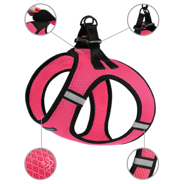 Шлея для собак Bronzedog Mesh Vest 3D сітка Рожева