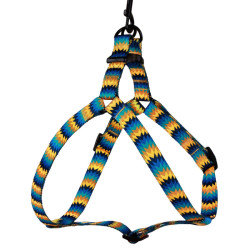Шлея для Собак BronzeDog Urban Зигзаг Нейлонова Жовто-Синя
