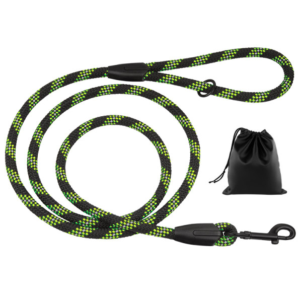 Повідець для Собак Barksi Active світловідбивний Чорно-Салатовий 300 см