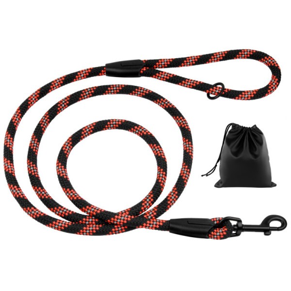 Повідець для Собак Barksi Active світловідбивний Чорно-Помаранчевий 300 см