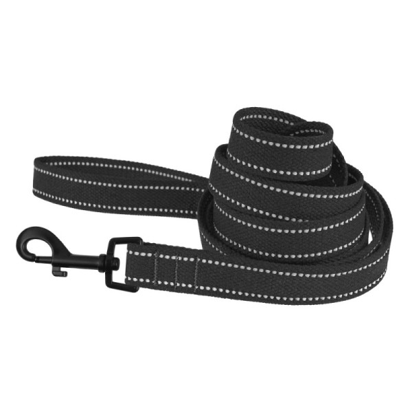 Повідець для собак Barksi Сotton рефлекторний бавовняний брезент Стандарт Графіт