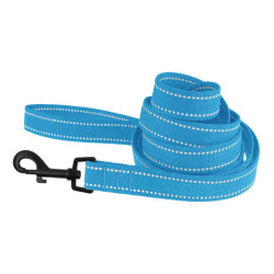 Повідець для собак Barksi Сotton рефлекторний бавовняний брезент Стандарт Блакитний