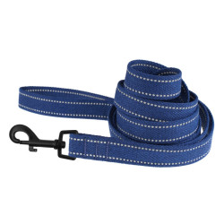 Повідець для собак Barksi Сotton рефлекторний бавовняний брезент Стандарт Синій