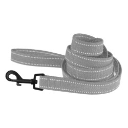 Повідець для собак Barksi Сotton рефлекторний бавовняний брезент Стандарт Сірий