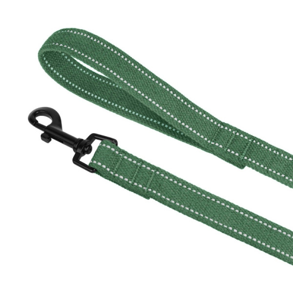 Повідець для собак Barksi Сotton рефлекторний бавовняний брезент Стандарт Армійський