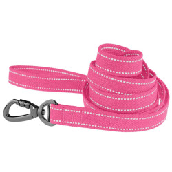 Повідець для собак Barksi Сotton рефлекторний бавовняний брезент рожевий