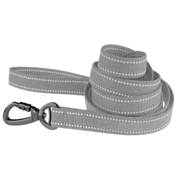 Повідець для собак Barksi Сotton рефлекторний бавовняний брезент сірий