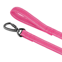 Повідець для собак Barksi Сotton рефлекторний бавовняний брезент рожевий