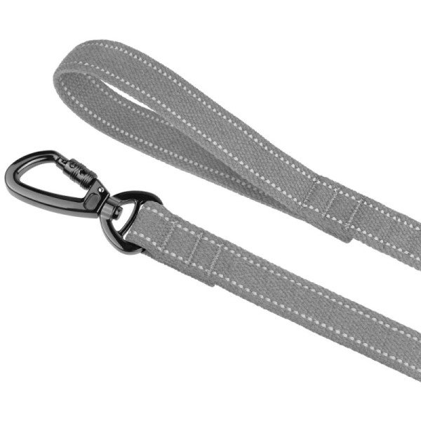 Повідець для собак Barksi Сotton рефлекторний бавовняний брезент сірий