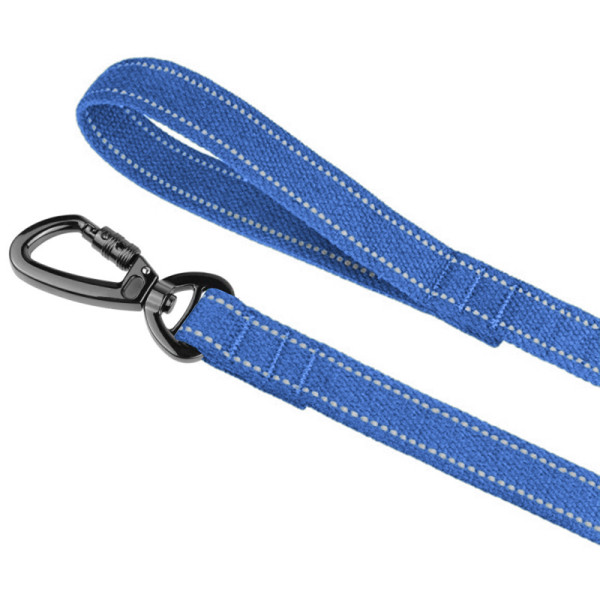 Повідець для собак Barksi Сotton рефлекторний бавовняний брезент Лазурно-Синій