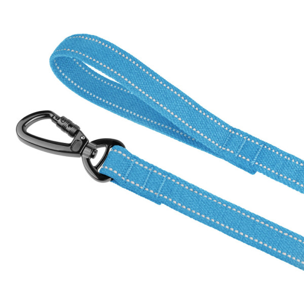 Повідець для собак Barksi Сotton рефлекторний бавовняний брезент блакитний