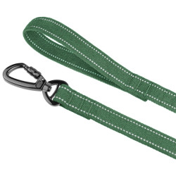 Повідець для собак Barksi Сotton рефлекторний бавовняний брезент Армійський