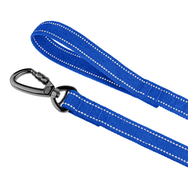 Повідець для собак Barksi Сotton рефлекторний бавовняний брезент волошковий