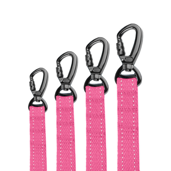 Повідець для собак Barksi Сotton рефлекторний бавовняний брезент рожевий