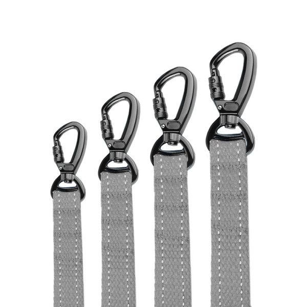 Повідець для собак Barksi Сotton рефлекторний бавовняний брезент сірий