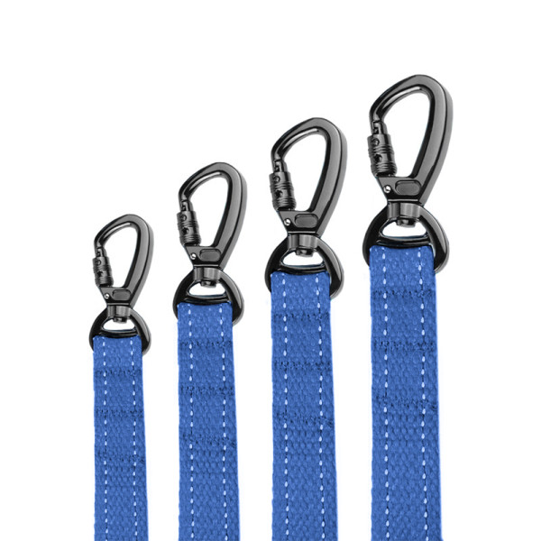 Повідець для собак Barksi Сotton рефлекторний бавовняний брезент Лазурно-Синій