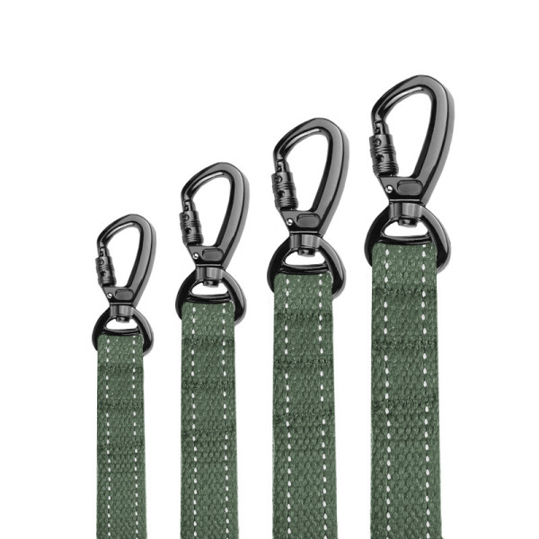 Повідець для собак Barksi Сotton рефлекторний бавовняний брезент хакі