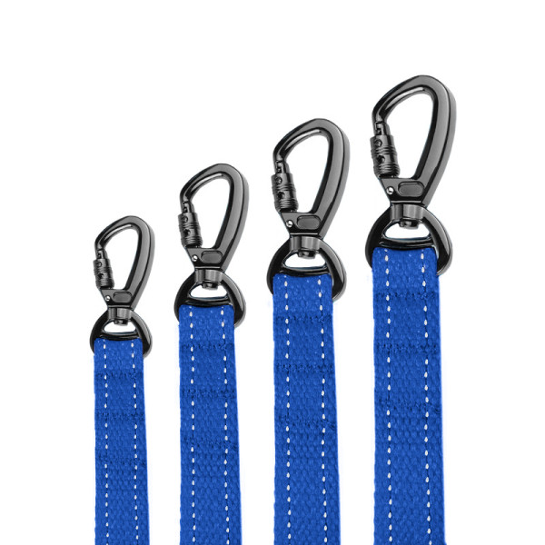 Повідець для собак Barksi Сotton рефлекторний бавовняний брезент волошковий