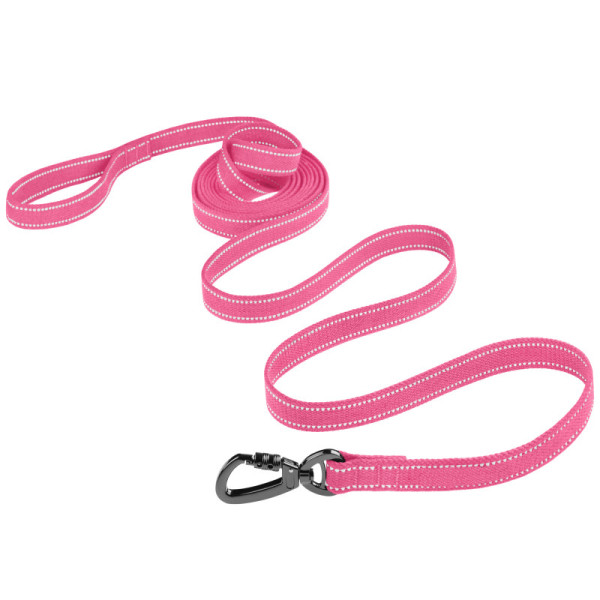 Повідець для собак Barksi Сotton рефлекторний бавовняний брезент рожевий