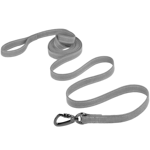 Повідець для собак Barksi Сotton рефлекторний бавовняний брезент сірий