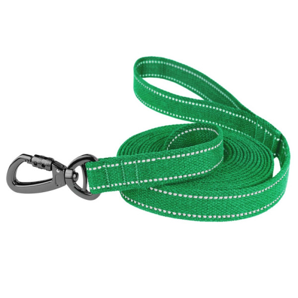 Повідець для собак Barksi Сotton рефлекторний бавовняний брезент Смарагдовий