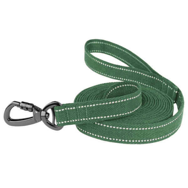 Повідець для собак Barksi Сotton рефлекторний бавовняний брезент Армійський