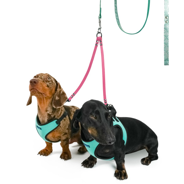 Повідець-спарка для Собак Шкіряний Barksi Classic Рожевий