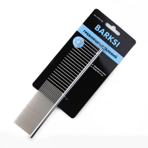 Гребінець Barksi Металевий з вузькими та широкими зубцями 19 х 4 см