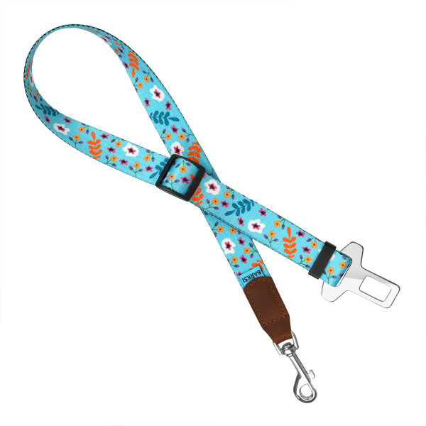 Автомобільний Ремінь Безпеки для Собак Barksi Нейлоновий Принтований Квіти Ментоловий