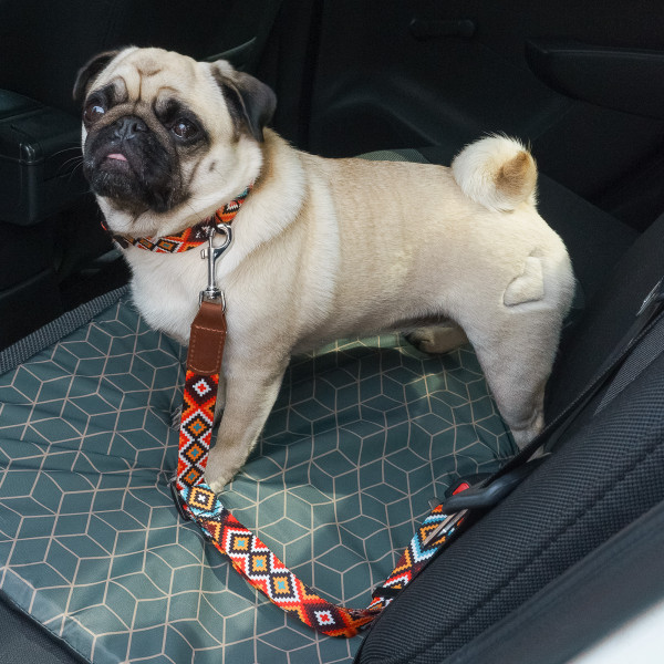 Автомобільний Ремінь Безпеки для Собак Barksi Нейлоновий Принтований Гуцульский Помаранчевий