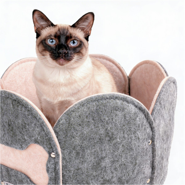 Лежак для Тварин Barksi "Кісточка" Круглий Сіро-Бежевий